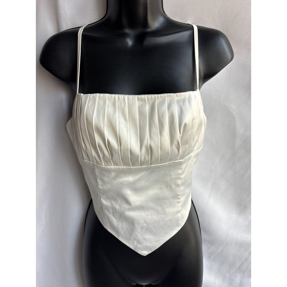 Princess Polly Cream Crop Satin Corset Top Size 4 Romantic Boho Date Feminine
